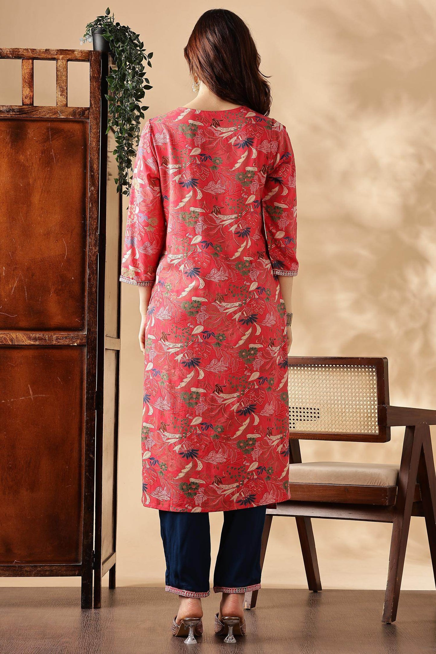 Alfina Yellow & Red Rayon Kurta Set with Dupatta for Women | Festive Ethnic Wear | Stylish Printed Kurta Set