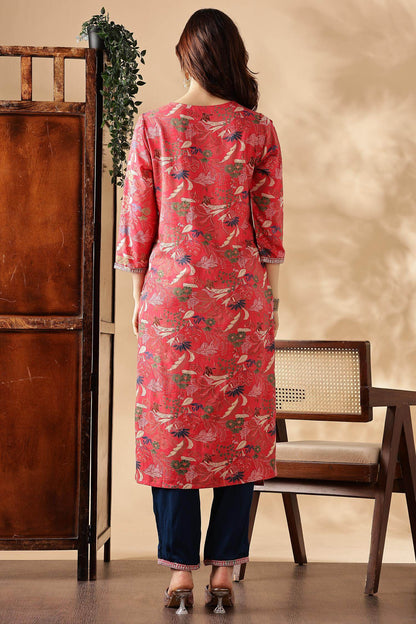 Alfina Yellow & Red Rayon Kurta Set with Dupatta for Women | Festive Ethnic Wear | Stylish Printed Kurta Set