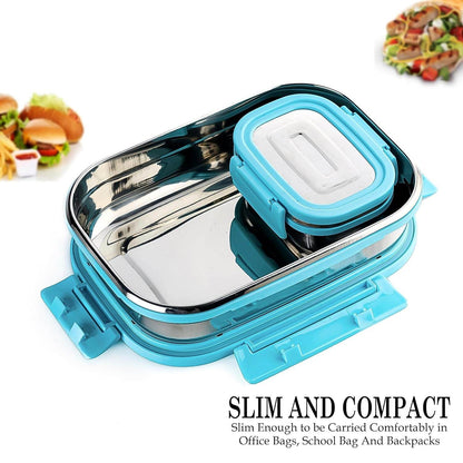 Premium Stainless Steel Lunch Box For Kid 2 Containers Lunch Box - warehousetech13