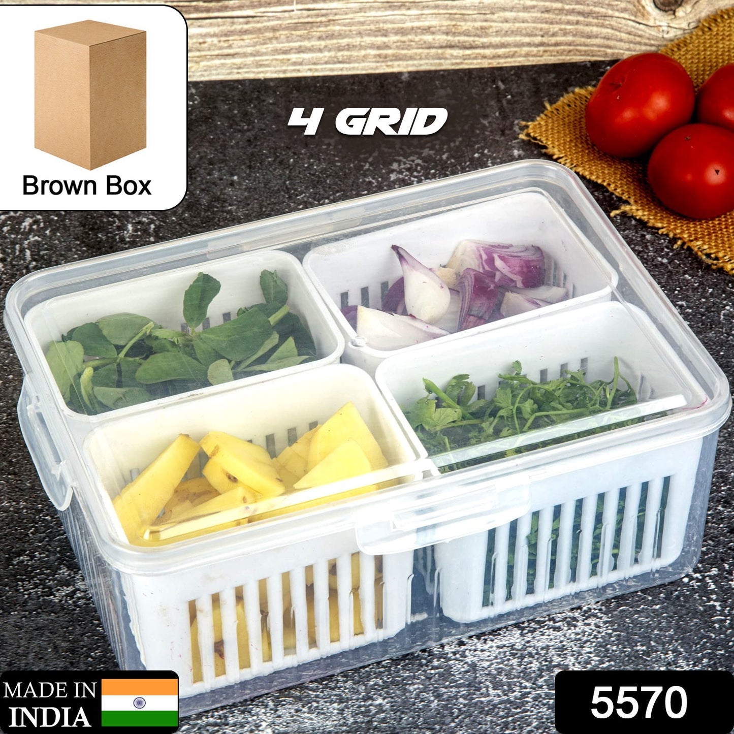 Fridge Storage Boxes Freezer Storage Containers Container For Kitchen Storage Set Storage In Kitchen Vegetable Storage Draining Crisper Refrigerator Food Box (1 Pc) - warehousetech13
