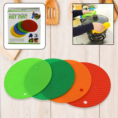 Silicon Hot Mat , Placing For Hot Vessels And Utensils (4 Pc ) - warehousetech13