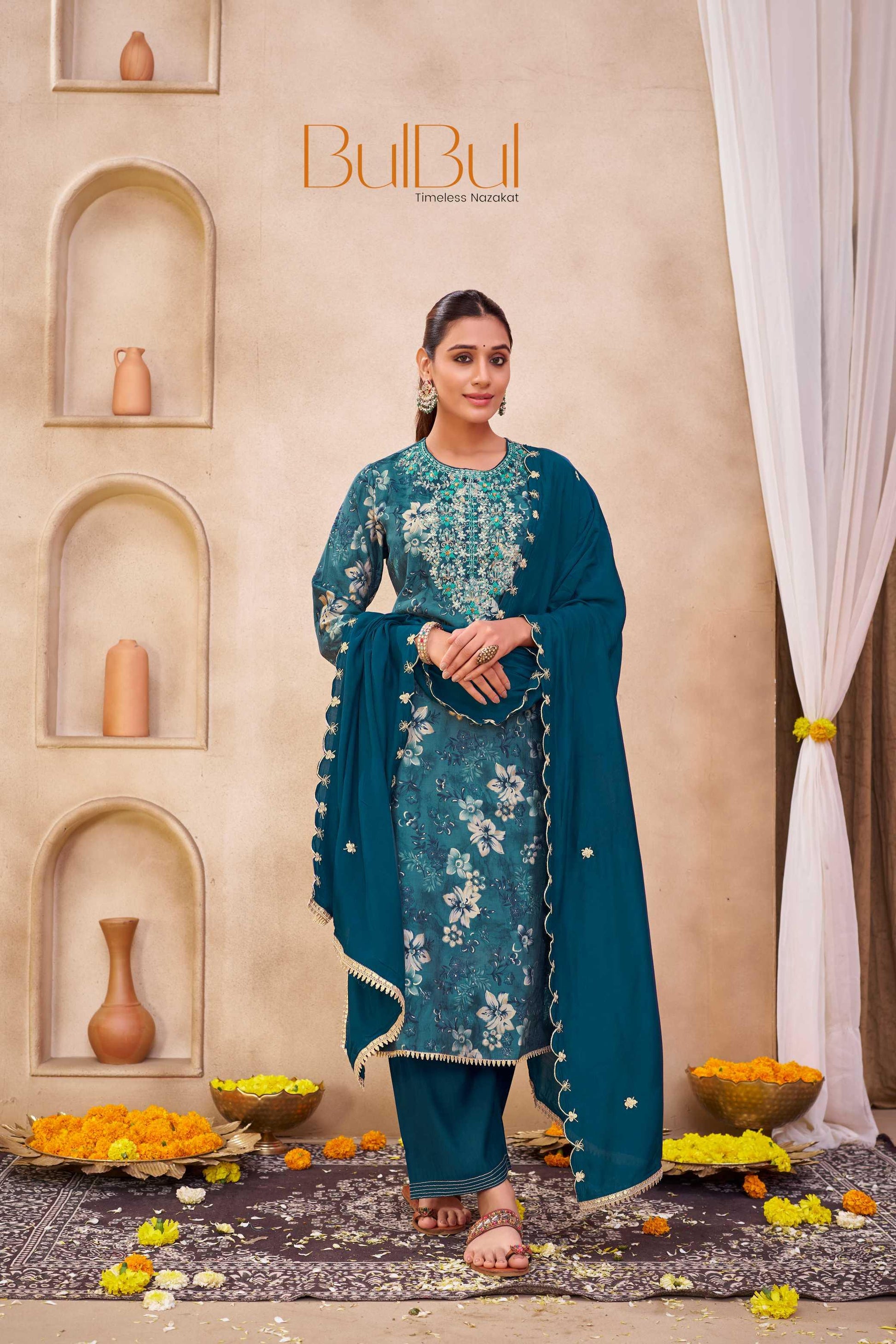 Shehnaaz Purple & Blue Embroidered Kurta Set with Dupatta – Elegant Festive Ethnic Wear for Women - warehousetech13