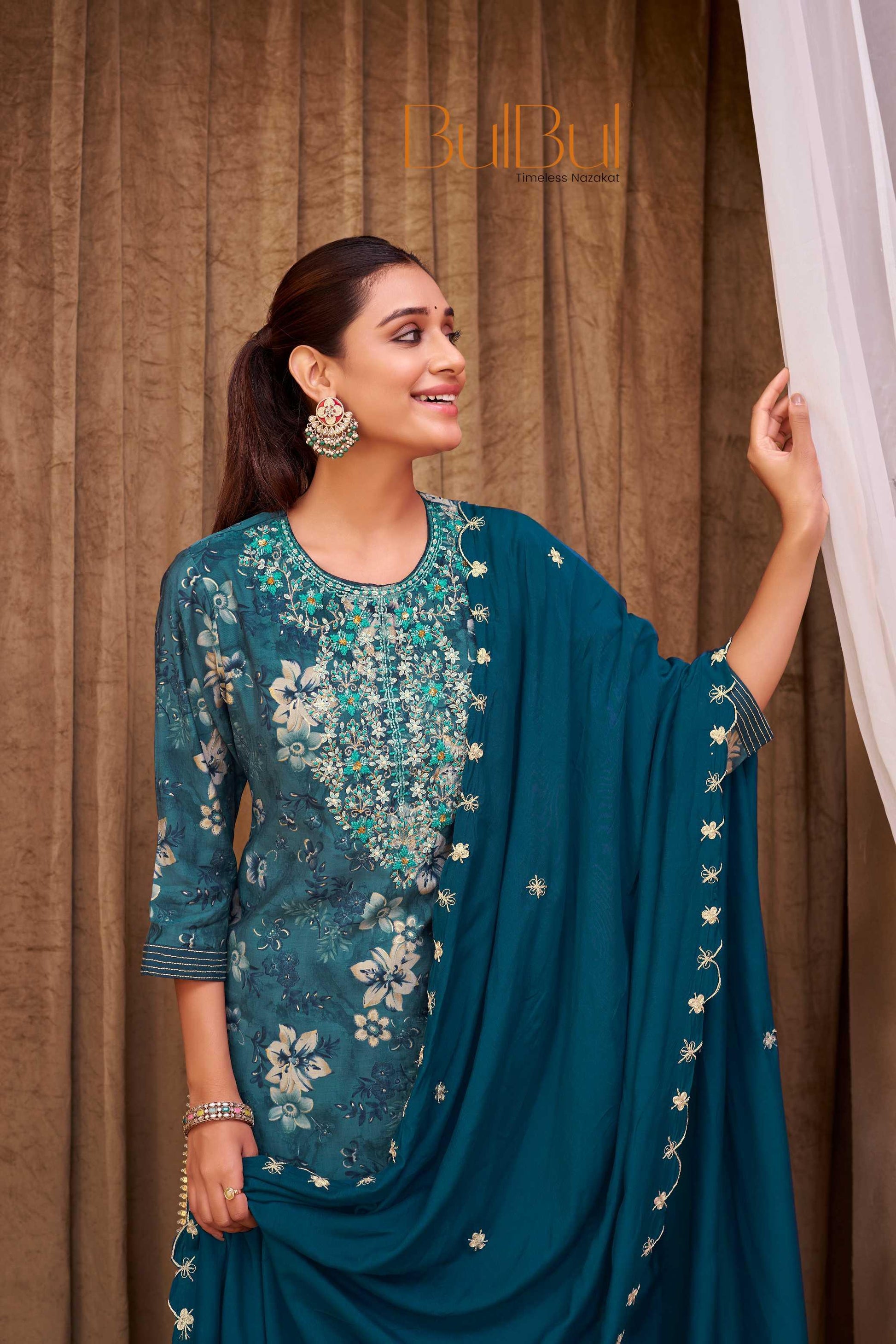 Shehnaaz Purple & Blue Embroidered Kurta Set with Dupatta – Elegant Festive Ethnic Wear for Women - warehousetech13