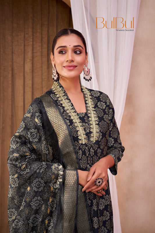 Rashmi Black & Blue Kurta Dupatta Set – Stylish Indian Ethnic Outfit