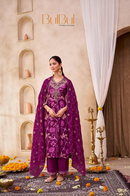 Rashmi Chanderi Navy & Pink Kurta Set with Dupatta - Elegant Modal Fabric Ethnic Wear - warehousetech13