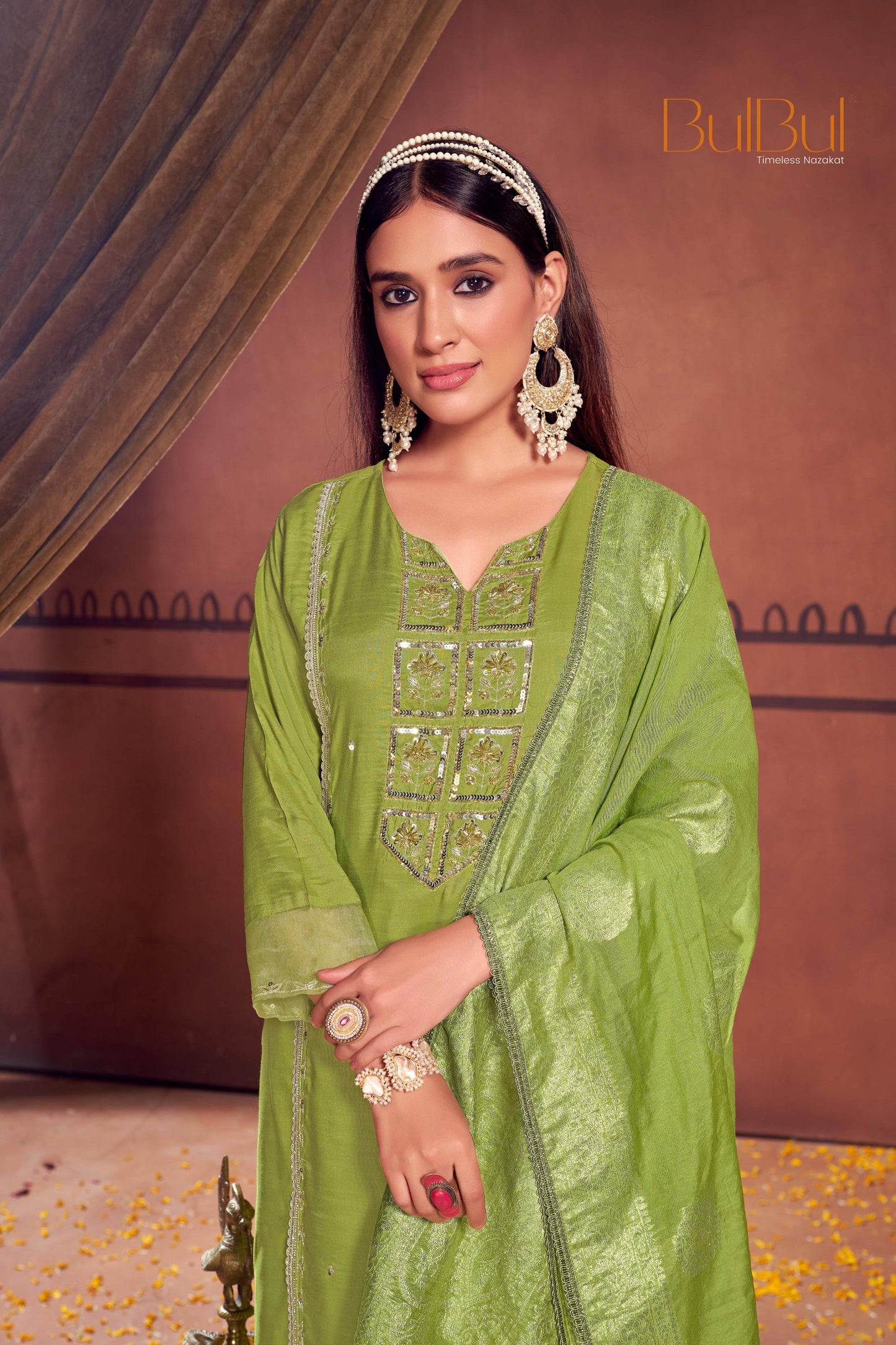 Women's Nafisa Viscose Teal Green Kurta Set with Dupatta - Elegant Ethnic Wear for Festive & Casual Occasions