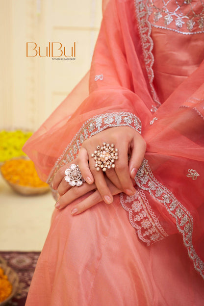 Women's Indu Viscose Purple & Peach Kurta Set with Dupatta - Elegant Ethnic Wear for Festive & Casual Occasions