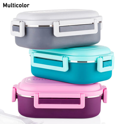 Insulated Testy Stainless Steel Leakproof Lunch Box With Spoon (1 Set) - warehousetech13