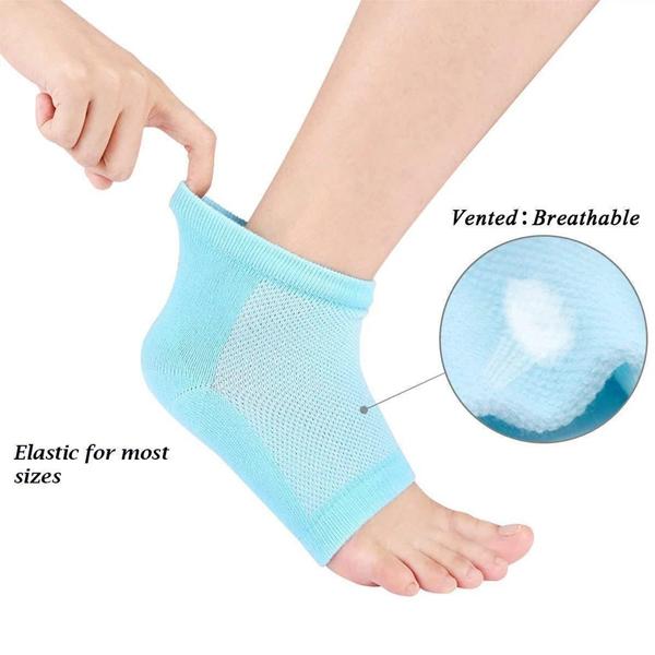 Heel Pain Relief Silicone Gel Heel Socks (Multicolor) - warehousetech13