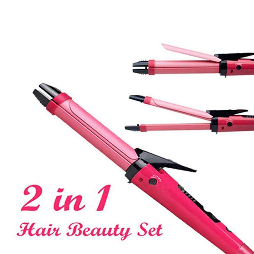 2 In 1 Hair Straightener And Curler Machine For Women Curl Straight Hair Iron - warehousetech13