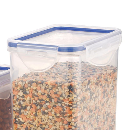 Rectangle Abs Airtight Food Storage Containers With Leak Proof Locking Lid Storage Container Set Of 3 Pc (Approx Capacity 500ml1000ml1500ml Transparent) - warehousetech13