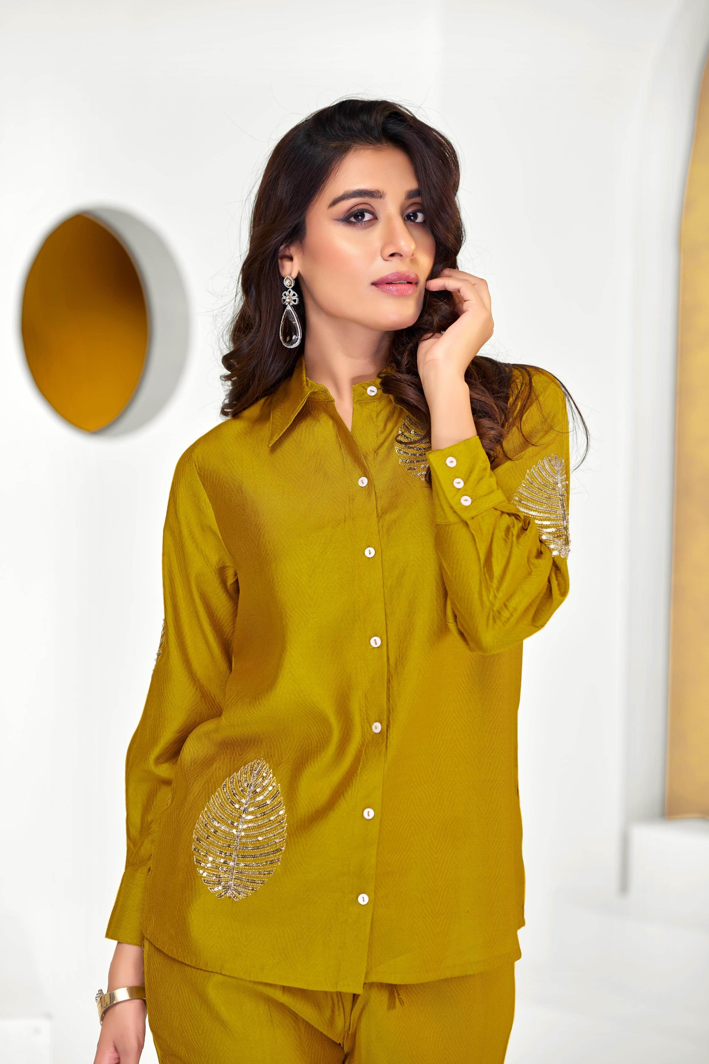 Saroj Purple & Mustard Chanderi Co-Ord Set for Women - Elegant Ethnic Wear