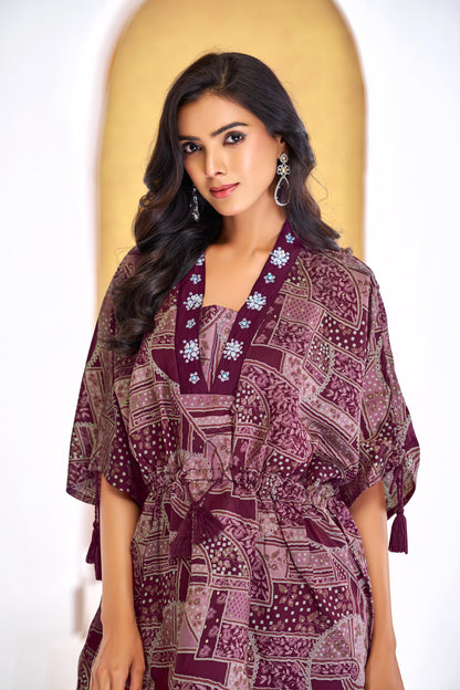 Elegant Hetal Black & Wine Modal Chanderi Co-Ord Set | Perfect for Formal & Semi-Formal Events