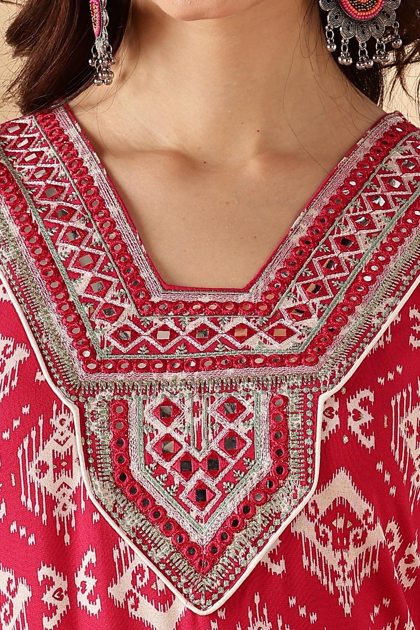 BulBul Sagarika Printed Yellow & Red Rayon Salwar Suit - Soft Breathable Ethnic Wear for Women