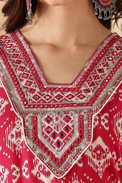 BulBul Sagarika Printed Yellow & Red Rayon Salwar Suit - Soft Breathable Ethnic Wear for Women