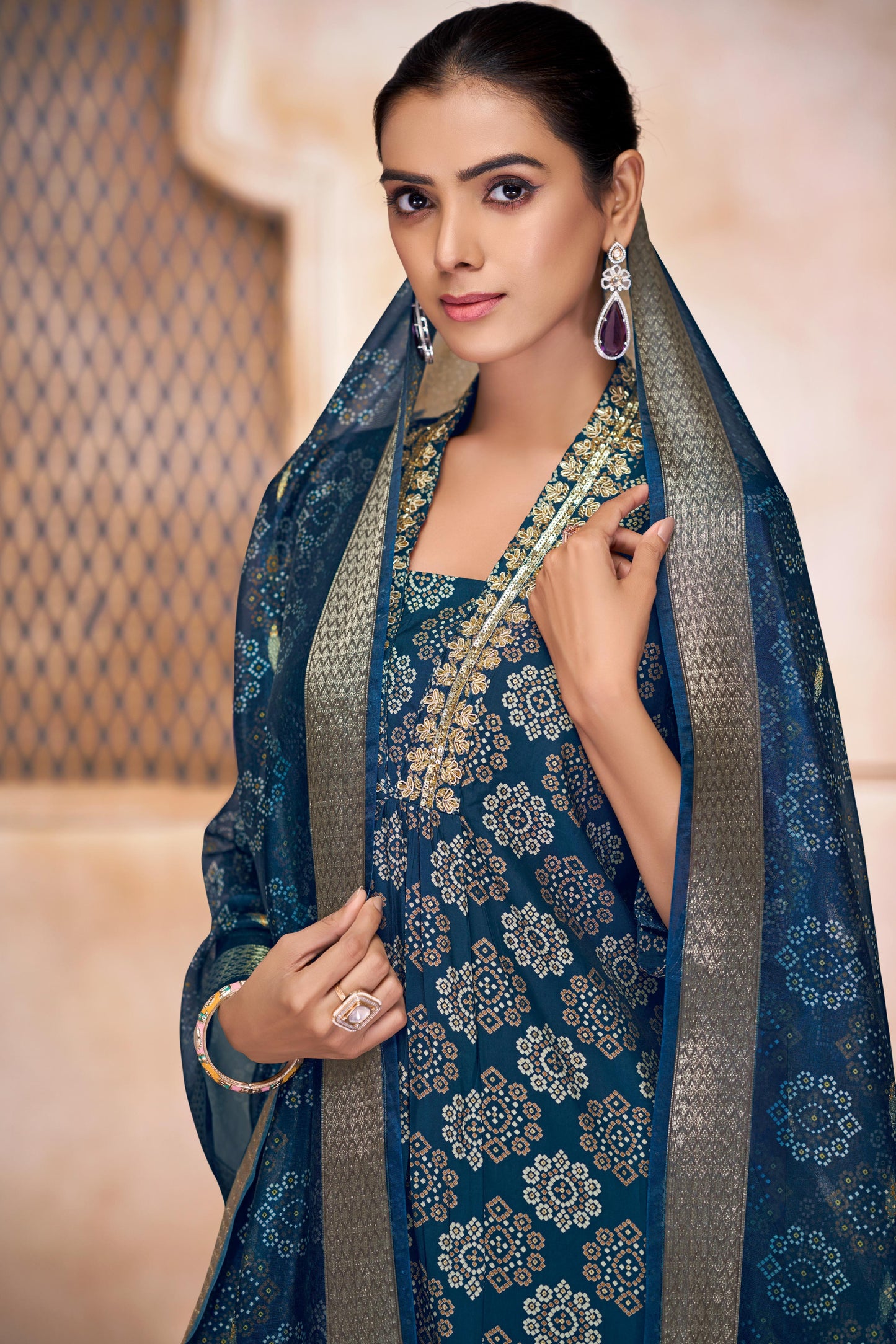 Rashmi Black & Blue Kurta Dupatta Set – Stylish Indian Ethnic Outfit - warehousetech13