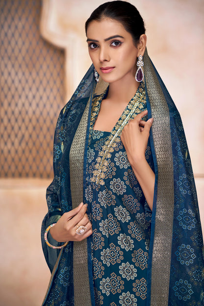 Rashmi Black & Blue Kurta Dupatta Set – Stylish Indian Ethnic Outfit - warehousetech13