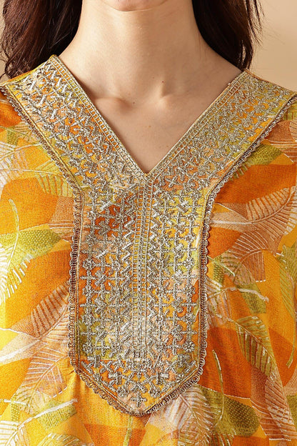 Darshita Mustard & Fuchsia Rayon Kurta Set with Dupatta for Women | Elegant Ethnic Wear by BulBul Fashions