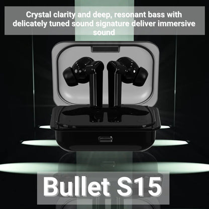 TECSOX Bullet S15 Wireless Earbuds – 30H Playtime, Deep Bass, 13mm Drivers, Clear Sound.