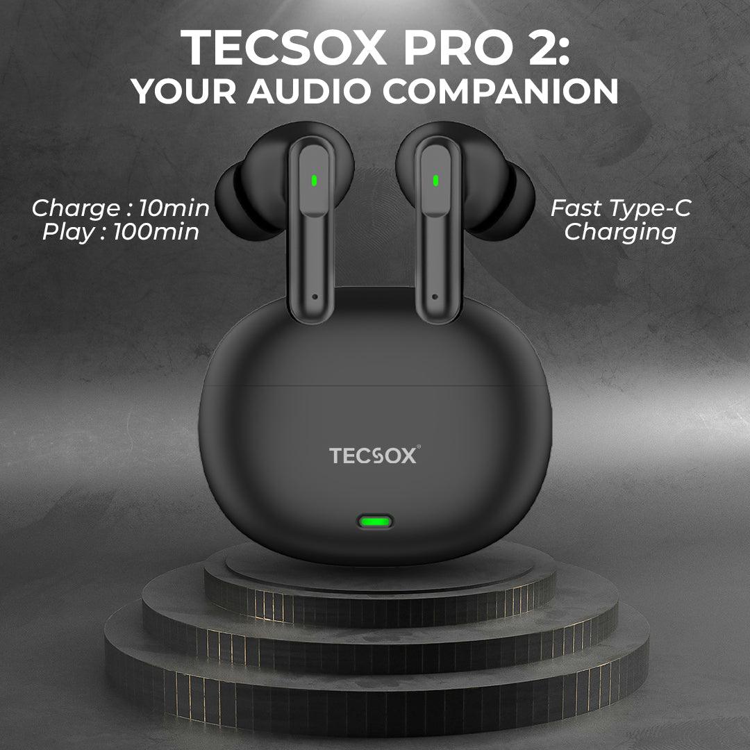 TecSox Pro 2 Wireless Earbud With Lightweight