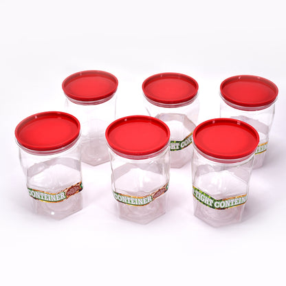 Air Tight Kitchen Storage Container For Rice Dal Atta Bpa-free Flour Cereals Snacks Stackable Modular Round. (Approx - 1100ml Set Of 6pcs) - warehousetech13