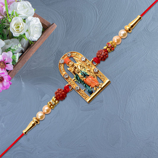 Ram Darbar Rakhi With Rudraksha Decorative Frame - warehousetech13