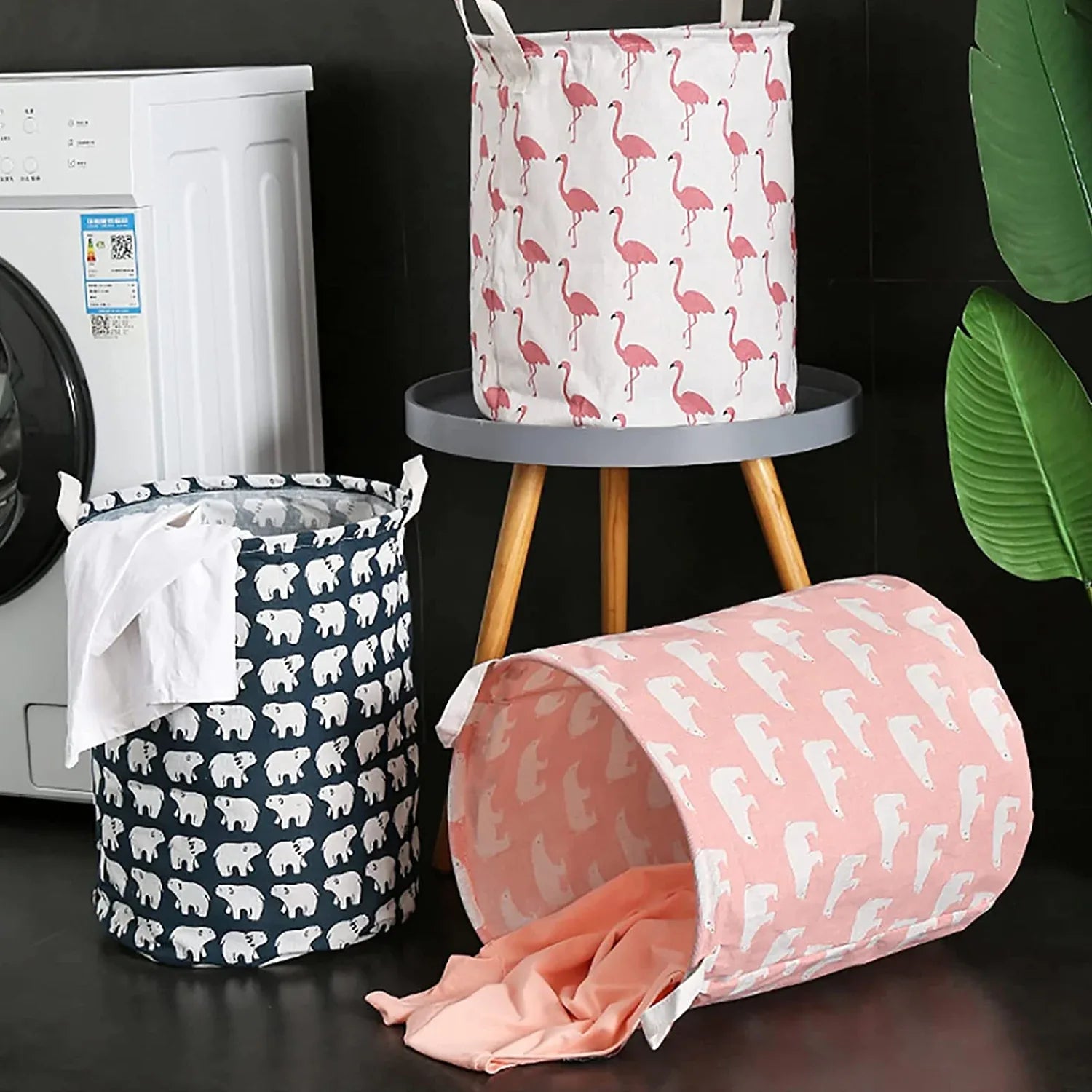 6276 Durable And Collapsible Laundry Storage Bag With Handles Clothes Toys Storage Foldable Laundry Bag For Dirty Clothes. - warehousetech13