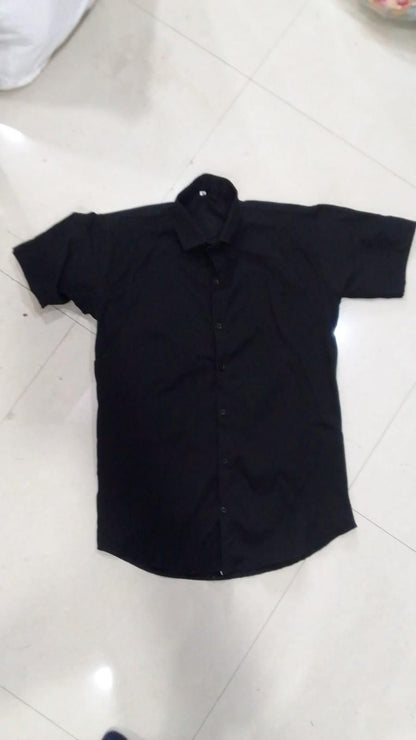 Men's Regular Fit Half Sleeves Solid Satin Formal Shirt - warehousetech13