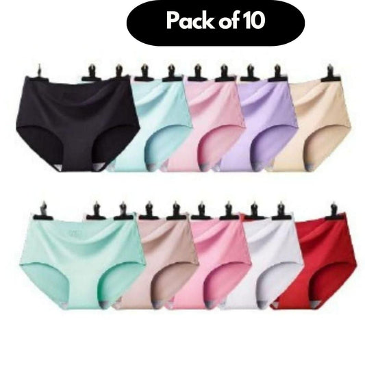 Women's Seamless Underwear for Women (Multicolor) (Pack of 10) - warehousetech13