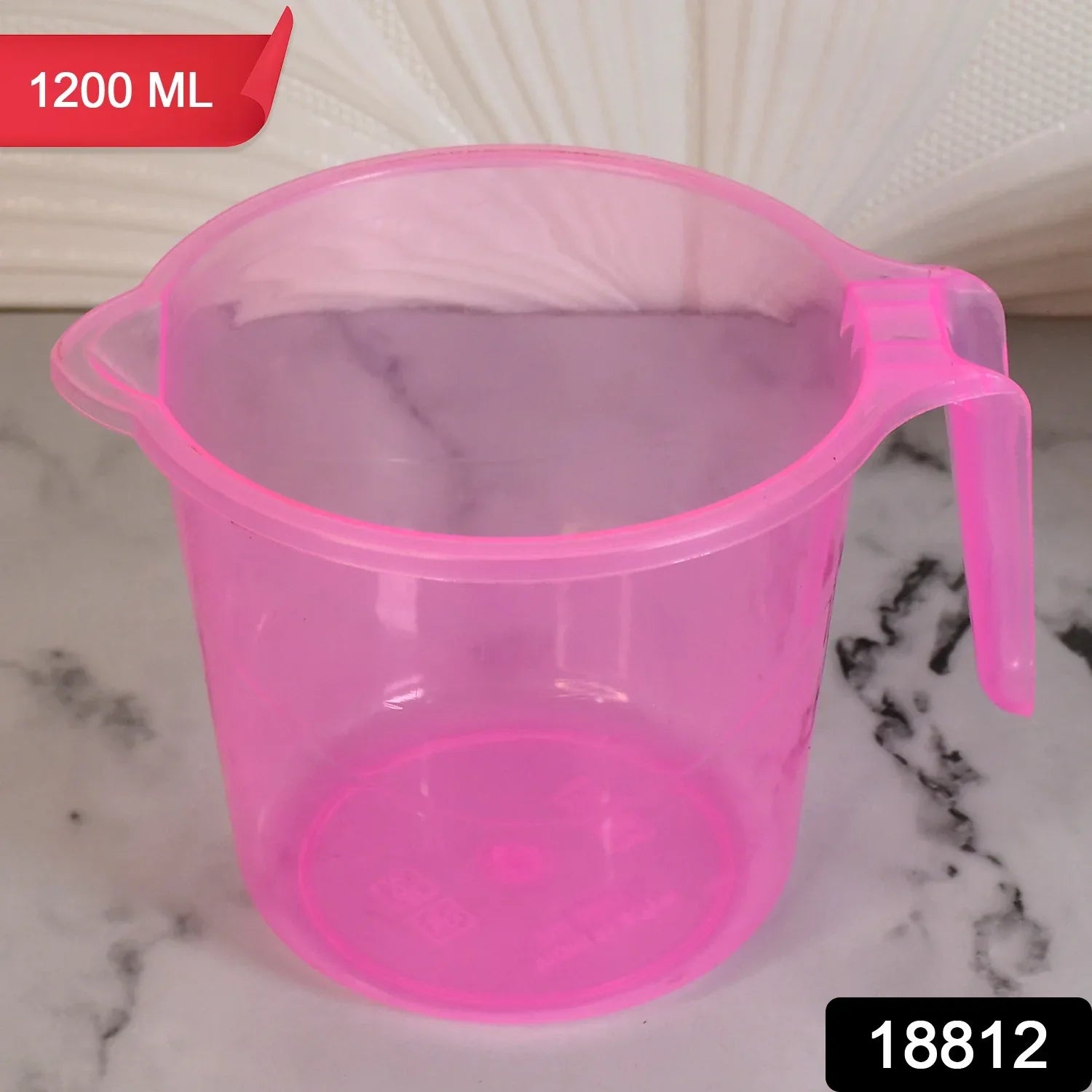 Plastic Round Transparent Bath Water Mug (1 Pc 1200 Ml Mix Color) - warehousetech13