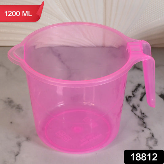 Plastic Round Transparent Bath Water Mug (1 Pc 1200 Ml Mix Color) - warehousetech13