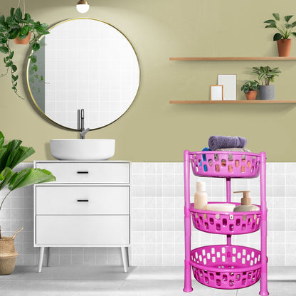Round Multipurpose Plastic Storage Rack Organiser - warehousetech13