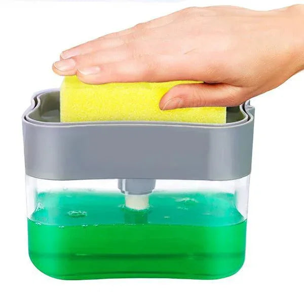 Liquid Soap Dispenser On Countertop With Sponge Holder - warehousetech13