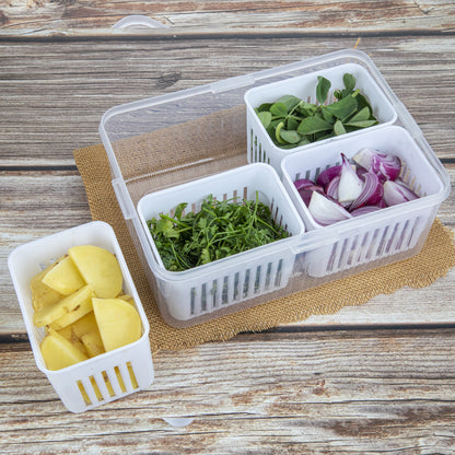 Fridge Storage Boxes Freezer Storage Containers Container For Kitchen Storage Set Storage In Kitchen Vegetable Storage Draining Crisper Refrigerator Food Box (1 Pc) - warehousetech13