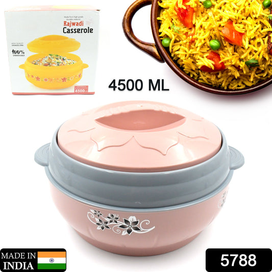 High Quality Steel Casserole Box For Food Searving Inner Steel Insulated Casserole Hot Pot Flowers Printed Chapati Box For Roti Kitchen (Approx 4500 Ml) - warehousetech13