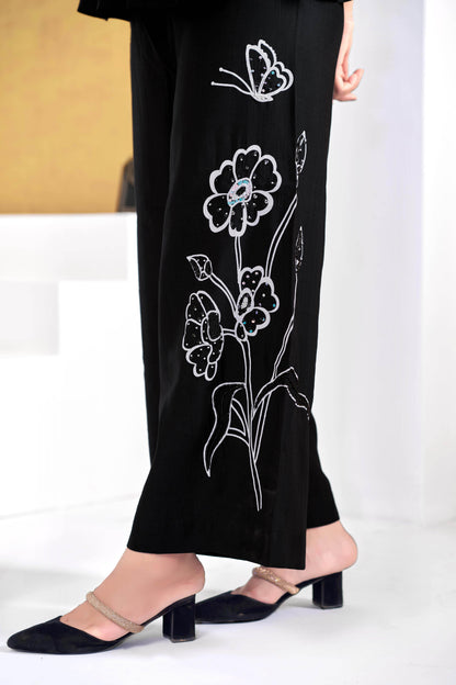 Nira Iceblue & Black Two-Piece Co-Ord Set for Women