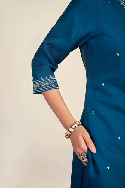 BulBul Ragini Solid Teal Pink Roman Silk Salwar Suit for Women | Elegant Festive Ethnic Wear Set - warehousetech13