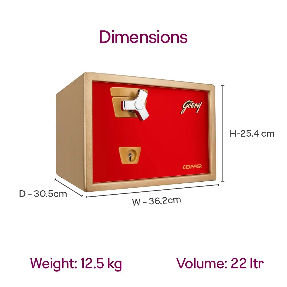 Godrej Premium Coffer V1 Red Home Locker - warehousetech13