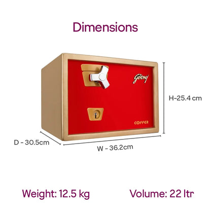 Godrej Premium Coffer V1 Red Home Locker - warehousetech13