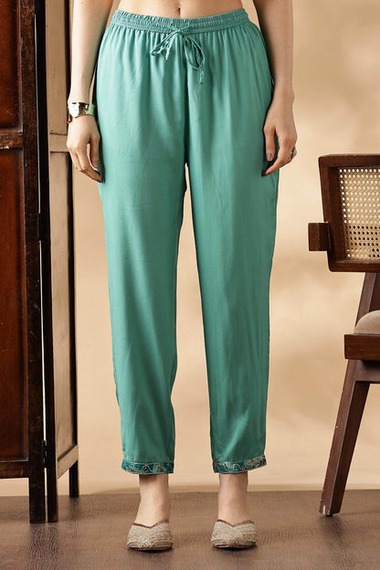 Simar Rayon Fuschia & Rama Kurta Set with Dupatta - Stylish Women’s Ethnic Wear, Comfortable & Vibrant Outfit