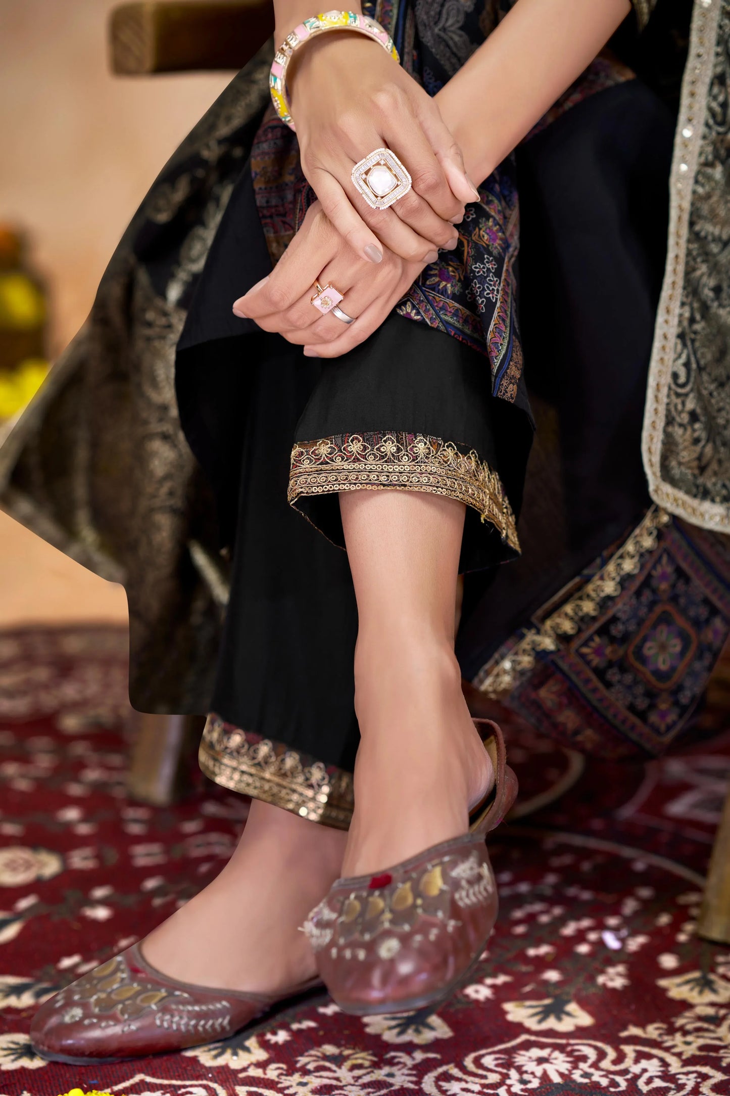 Rashmi Black Kurta and Dupatta Set - Traditional Indian Wear for Women - warehousetech13