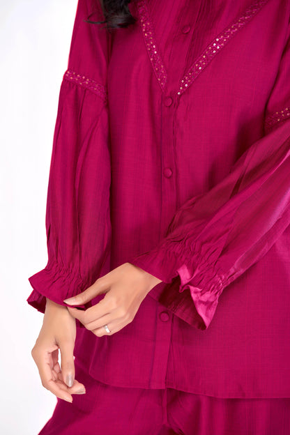 Mahi Red & Purple Cotton Co-Ord Set – Stylish Women’s Ethnic Wear