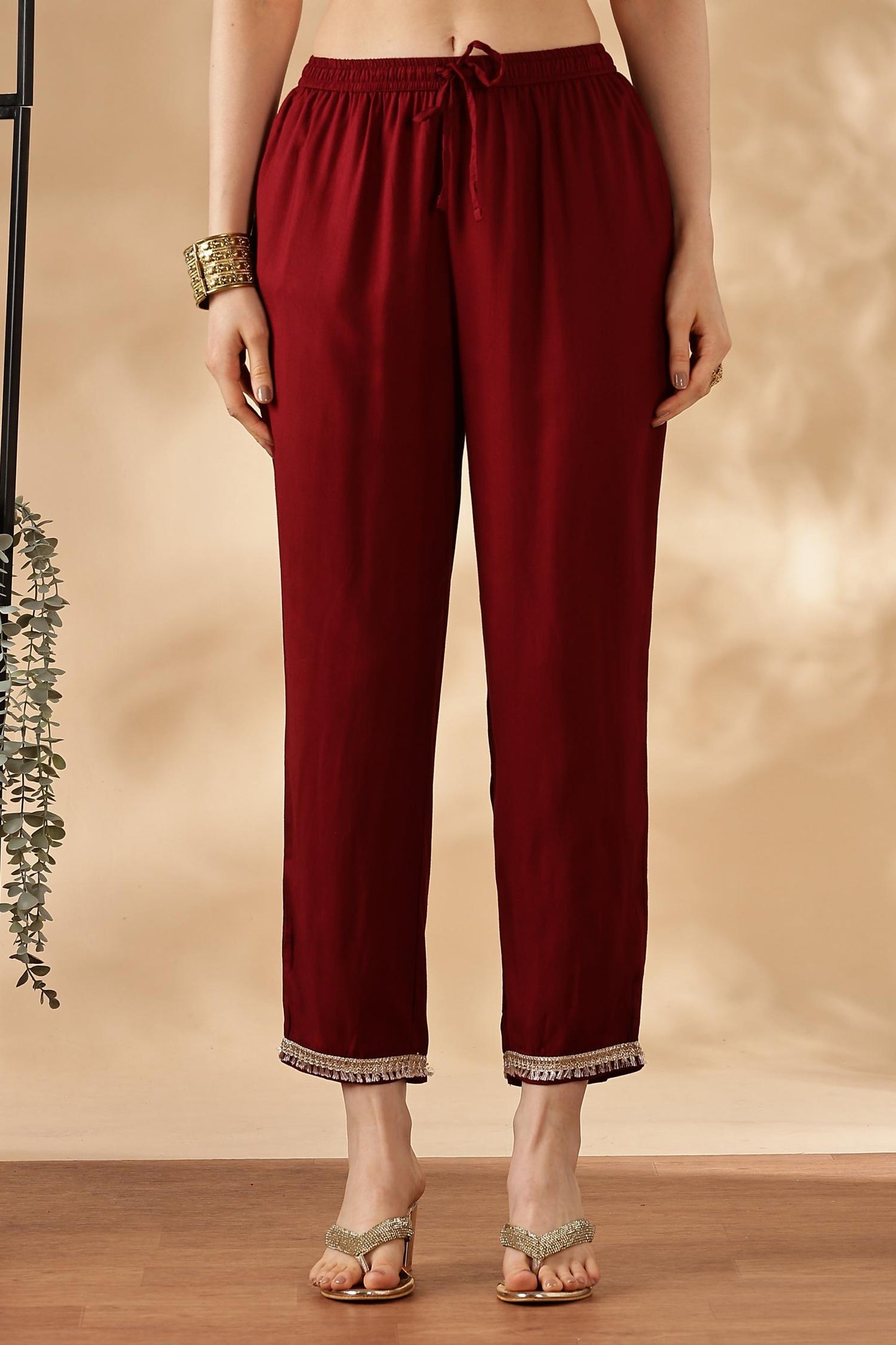 BulBul Areba Printed Wine & Olive Rayon Salwar Suit for Women – Elegant Ethnic Wear Set