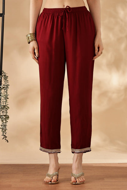 BulBul Areba Printed Wine & Olive Rayon Salwar Suit for Women – Elegant Ethnic Wear Set