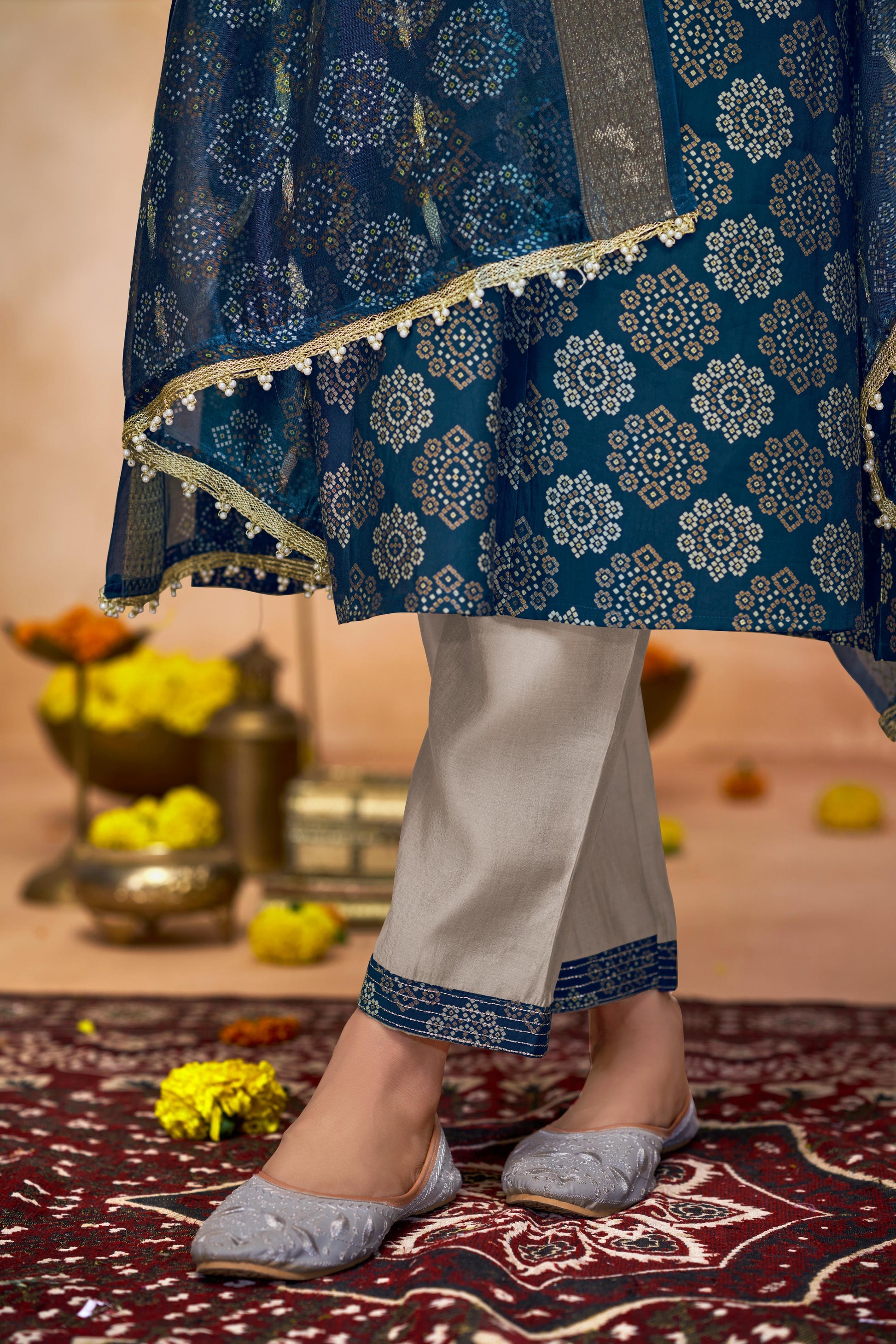 Rashmi Black & Blue Kurta Dupatta Set – Stylish Indian Ethnic Outfit - warehousetech13