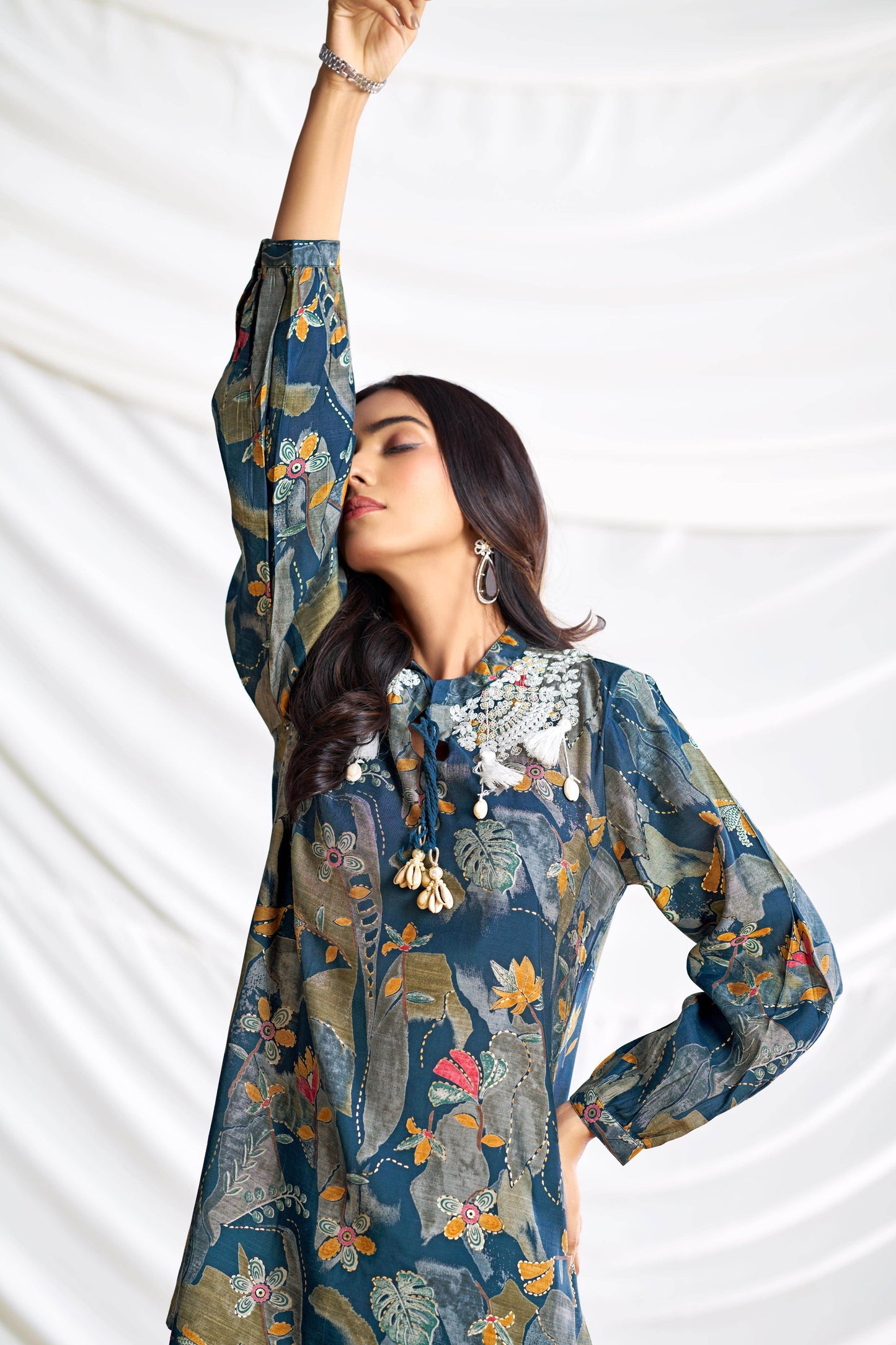 Nilisha Purple & Teal Chanderi Co-Ord Set – Premium Lightweight Ethnic Wear for Women