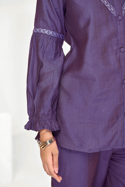 Mahi Red & Purple Cotton Co-Ord Set – Stylish Women’s Ethnic Wear