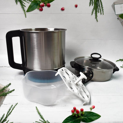 Soup Pot With Lid Stainless Steel Multi Cooker Kettle (800w 2.5 Ltr.) - warehousetech13