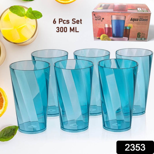 Premium Juice And Water Glasses Set Of 6 Transparent 300ml Drinking Water Glasses - warehousetech13