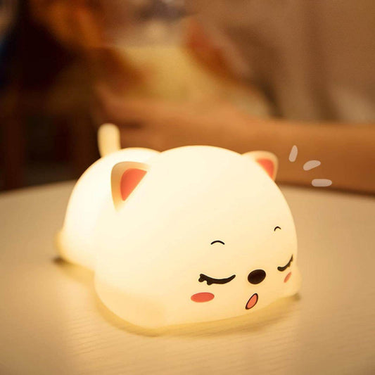 Cute Cat Animal Silicone Baby Night Light - warehousetech13